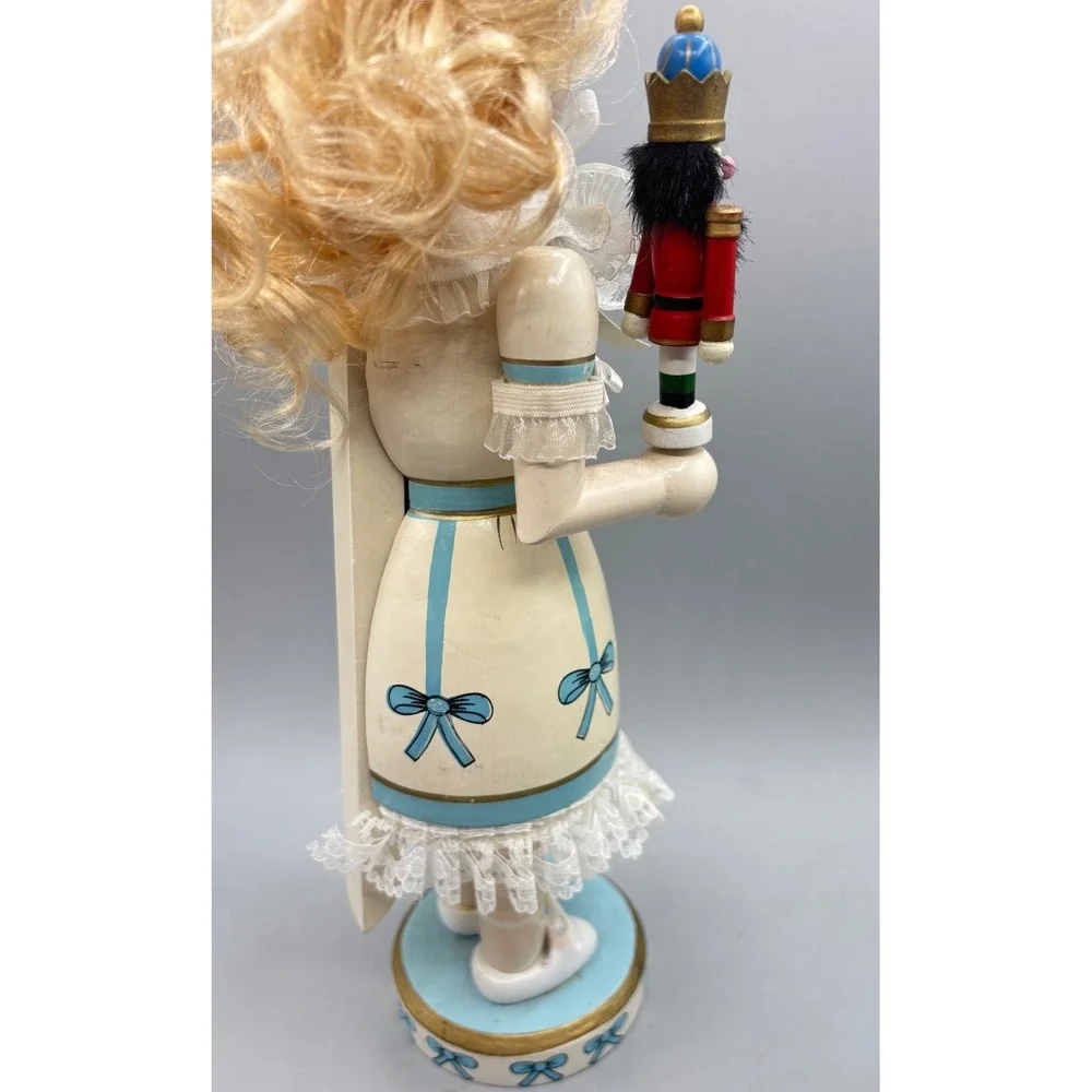 Santas Workshop Clara Wooden Nutcracker Holding Mini Soldier 14.5